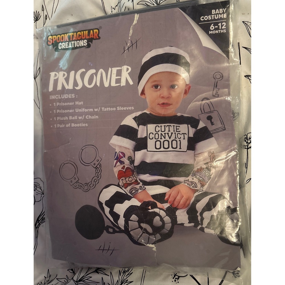 NEW Spooktacular Creations Baby Prisoner Halloween Costume, 6-12 Months‎